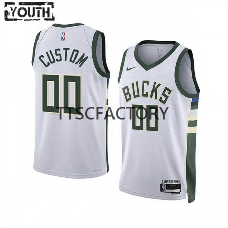 Camiseta Niños NBA Milwaukee Bucks Personalizadas Nike 2022-23 Association Edition Blanco Swingman